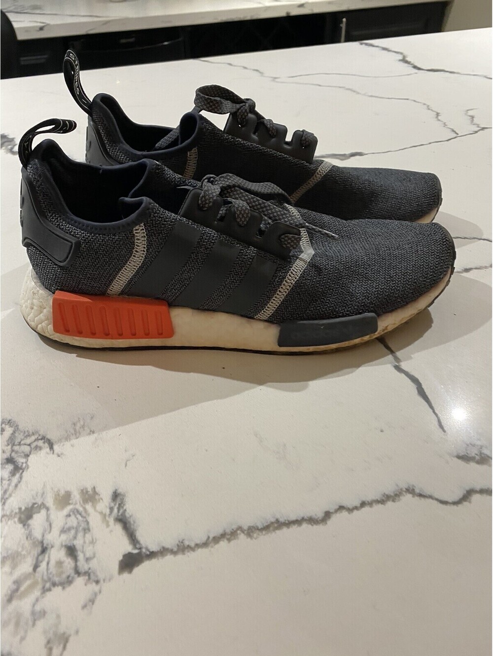 Mens Adidas NMD R1 Wool Grey Orange Red Size 9 S31510 OG
